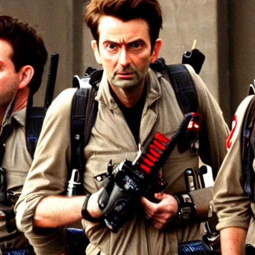 Prompt: david tennant starring in the film ghostbusters