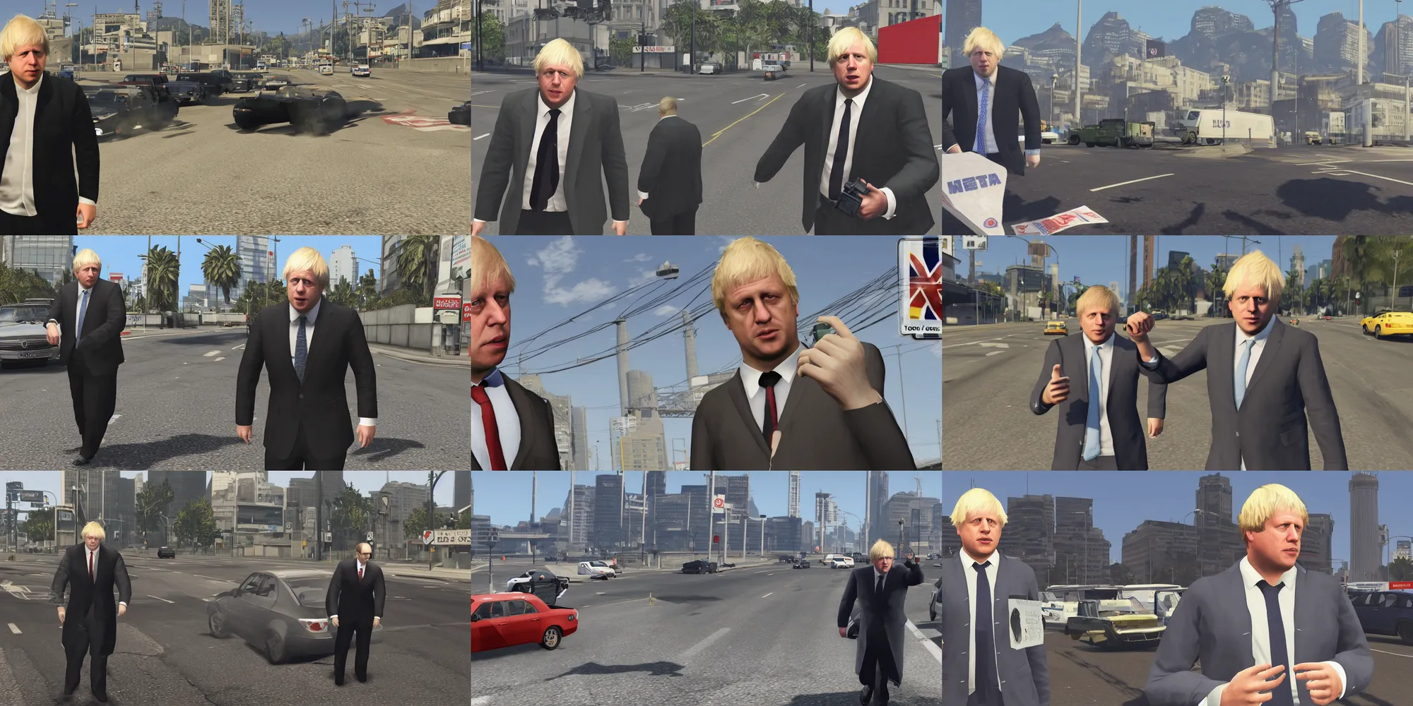 Prompt: boris johnson in gta v