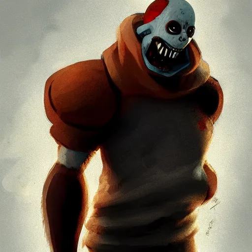 Prompt: super powerful sans, speedy pose, character portrait, undertale, fan art, alternate universe, epic, cool, awesome, digital art, by marco bucci and greg rutkowski, sharp focus, detailed, cinematic, chaotic