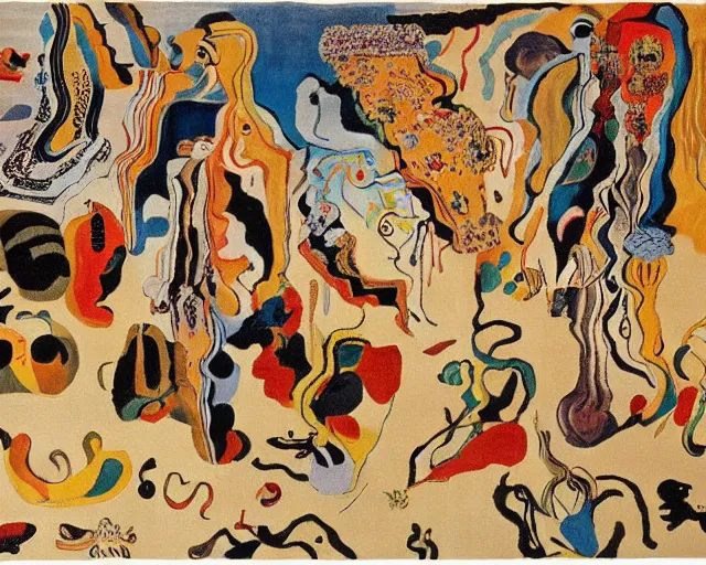 Image similar to invasion of the rugs, painted by salvador dali
