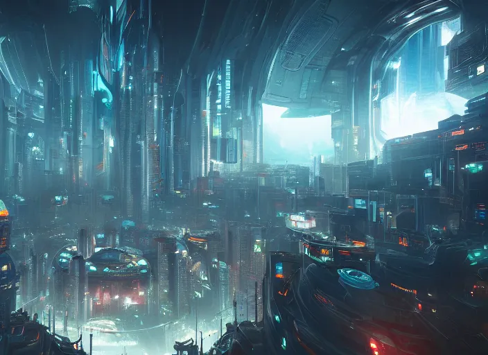 Image similar to a futuristic city with a giant eye in the center, cyberpunk art by neil blevins, cgsociety, fantasy art, dystopian art, cryengine, redshift