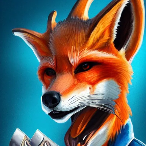 Image similar to anthropomorphic vulpes vulpes fulva wearing polo shirt and cargo shorts, male with lip piercing and blue eyes, 4 k, award winning extremely detailed fantasy art