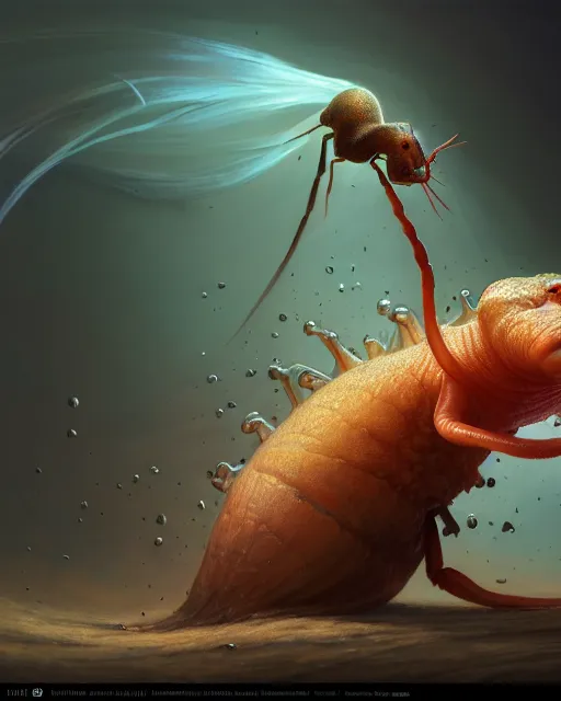 Image similar to ant axolotl snail, (((artstation, concept art, smooth, sharp focus, artgerm, Tomasz Alen Kopera, Peter Mohrbacher, donato giancola, Joseph Christian Leyendecker, WLOP, Boris Vallejo))), octane render, unreal engine, 3d render, , octane render, nvidia raytracing demo, grainy, muted