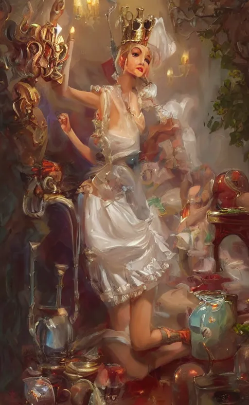 Image similar to Alchemist Princess. by Konstantin Razumov, horror scene, highly detailded