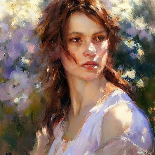 Image similar to Female portrait in morning sun, Danile Gerhartz, oil painting