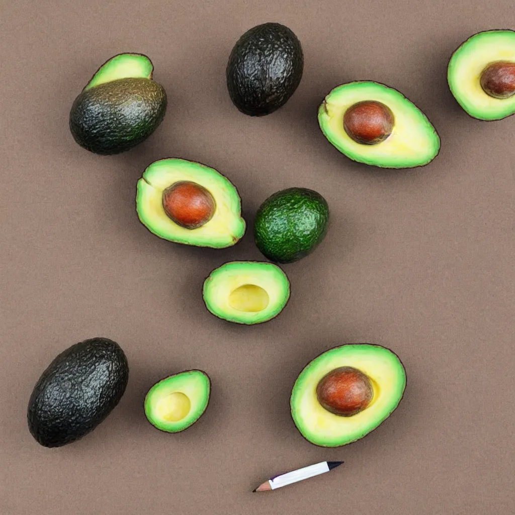 Prompt: avocados evolving into a pencil in a circus, detailed scientific diagram