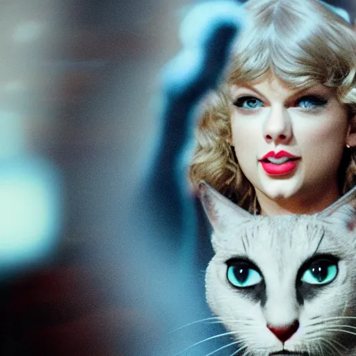 Prompt: taylor swift starring in the movie cats. imax, cinematic, 4 k