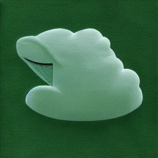 Image similar to Kermit made of translucent clouds and fog