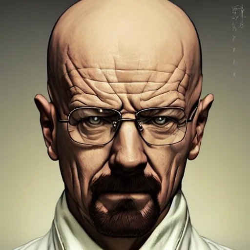 Image similar to walter white as a street fighter character, cg animation, capcom, realistic, character select portrait, by artgerm, greg rutkowski, alphonse mucha, 3 d