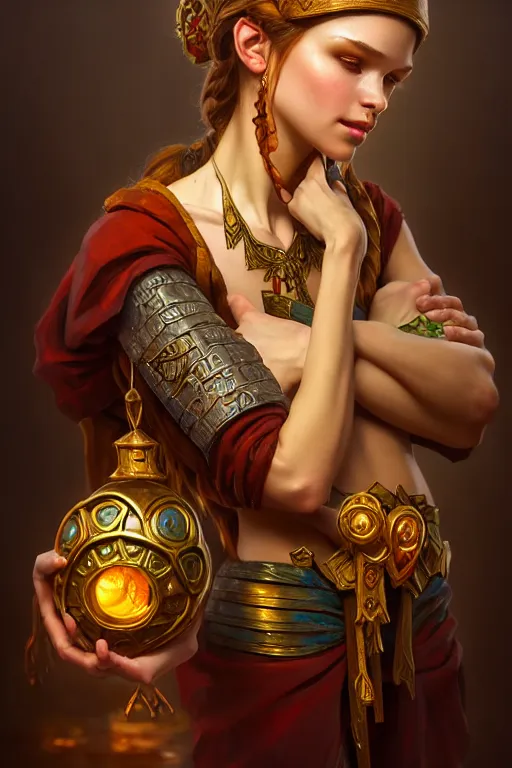 Image similar to photography alexey gurylev, fantasy, merchant, multiple props of wood, mysterious, deep focus, d & d, fantasy, complex, elegant, highly detailed, digital painting, artstation, concept art, matte, clear focus, illustration, hearthstone, artgerm art, greg rutkovsky and alphonse mucha