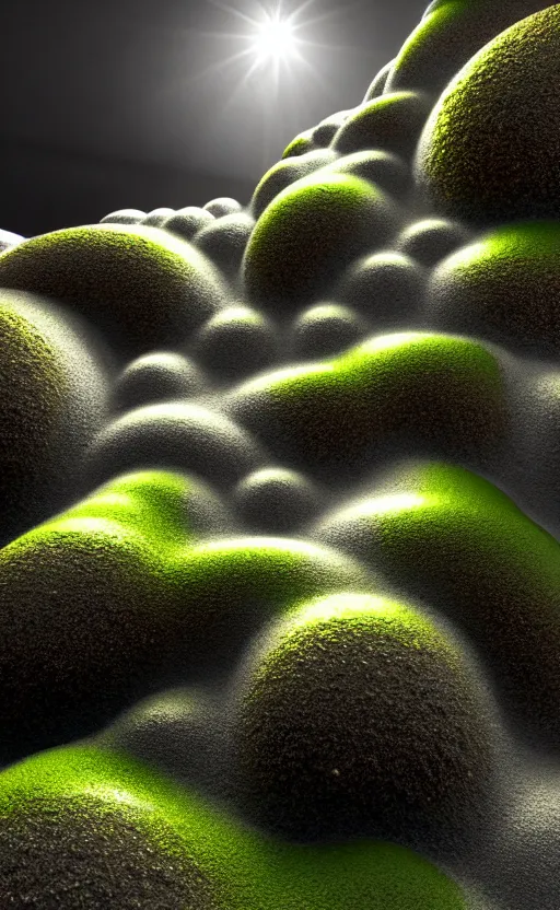 Image similar to highly detailed ultra sharp 3 d render cinematic composition of a smooth ceramic porcelain biomorphic magnolia stone nebula fluid fractal sci - fi surreal architecture landscape, granite, metallic, magnesium, marble, moss and lichen, vincent callebaut composition, mamou - mani, archviz, beautiful lighting, 8 k, unreal engine, hdr,