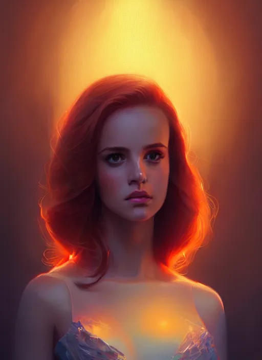 Prompt: portrait of teenage cheryl blossom, bangs and wavy hair, bangs, intricate, elegant, glowing lights, highly detailed, digital painting, artstation, concept art, smooth, sharp focus, illustration, art by wlop, mars ravelo and greg rutkowski