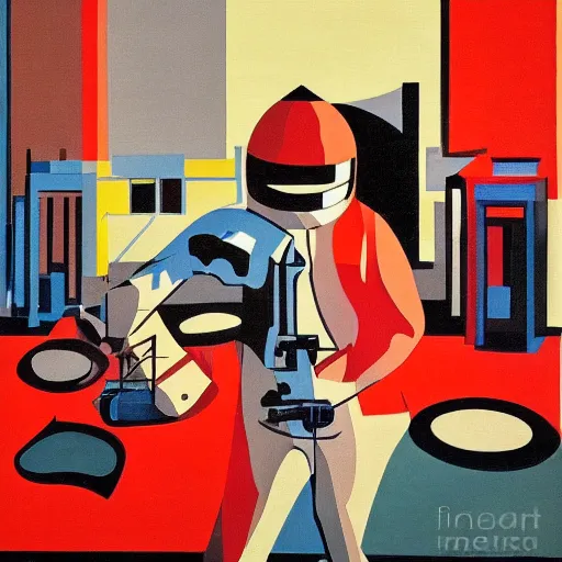 Image similar to modernism painting of Stanley Kubrick