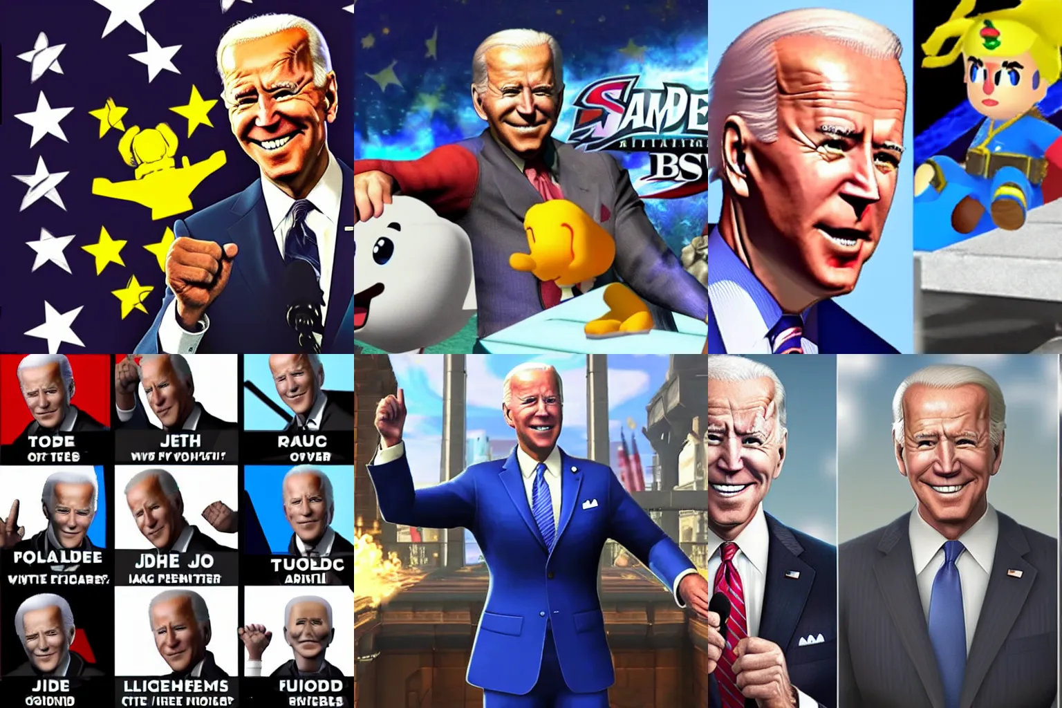 Prompt: Joe Biden as playable character for Super Smash Bros Ultimate