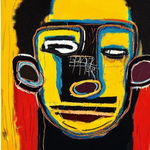 Image similar to A extremely highly detailed majestic hi-res beautiful immaculate head and shoulders award winning painting masterpiece of the face of a strong black african man by Jean-Michel Basquiat, 8k, high textures, hyper sharp, insanely detailed and intricate, super detailed, 8k HDR high quality