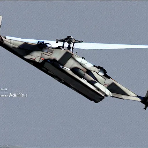 Image similar to futuristic military attack helicopter concept art