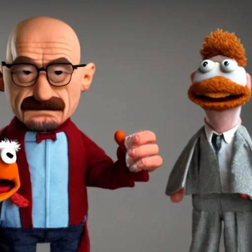 Prompt: walter white as a muppet, 8 k, 3 d, professional