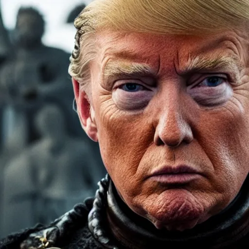 Prompt: donald trump as tywin lannister in game of thrones, 4 k, epic, cinematic, focus, movie still, fantasy, serious, extreme detail, atmospheric, dark colour, sharp focus