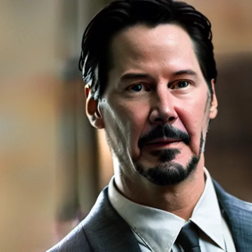 Image similar to keanu reeves as tony stark