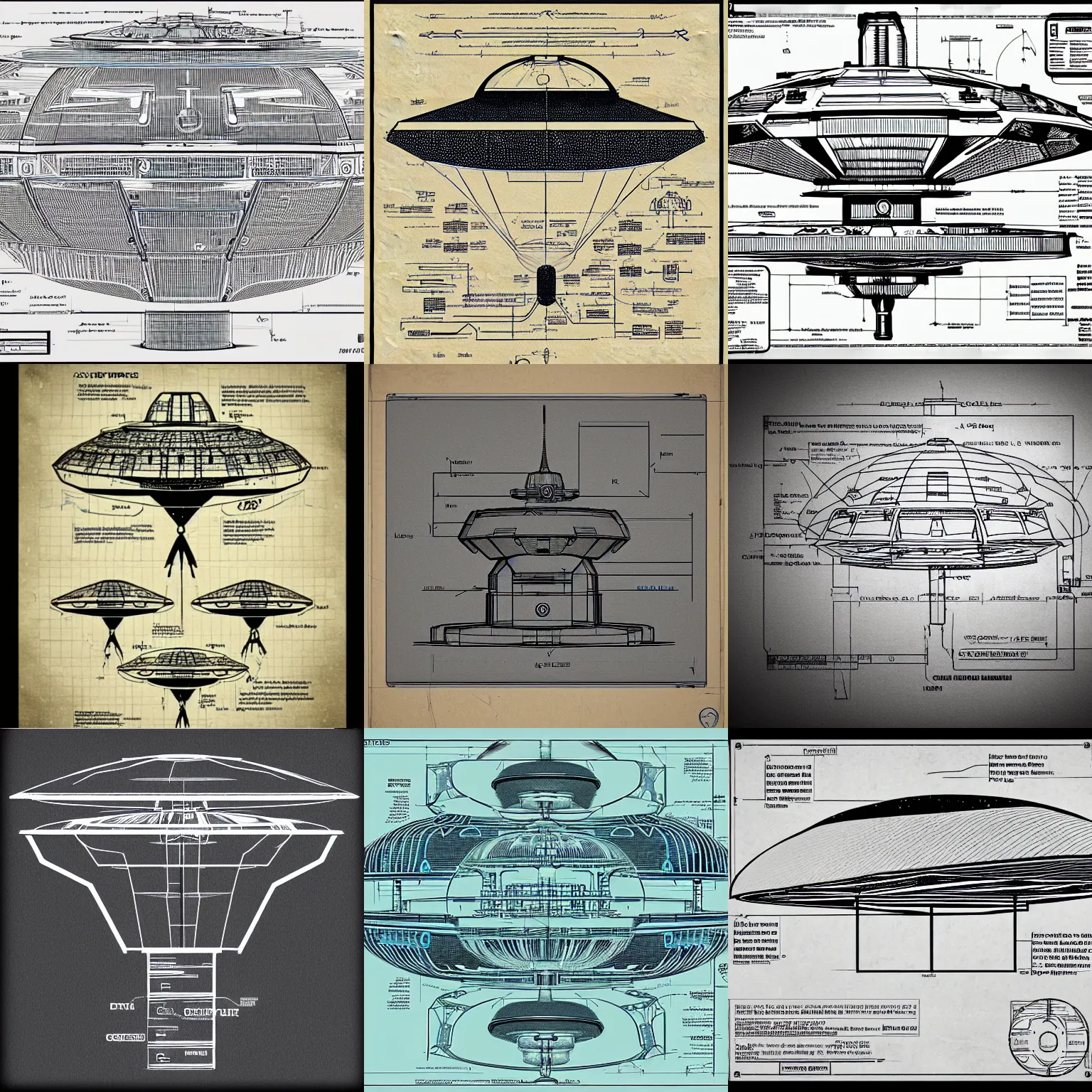 Prompt: ufo blueprint