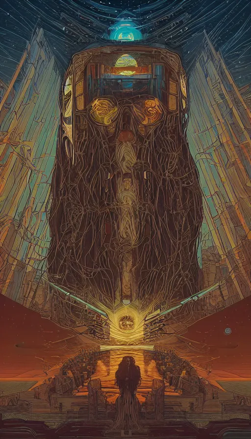 Image similar to The prophecy of the elders, futurism, da vinci, Dan Mumford, Josan Gonzalez