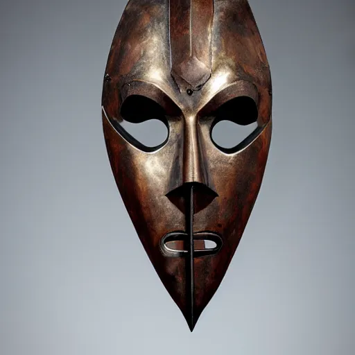 Prompt: a portrait of a unique mask made out of shoe parts, stunning design by gary lockwood, cinematic lighting, 8 k, 4 k