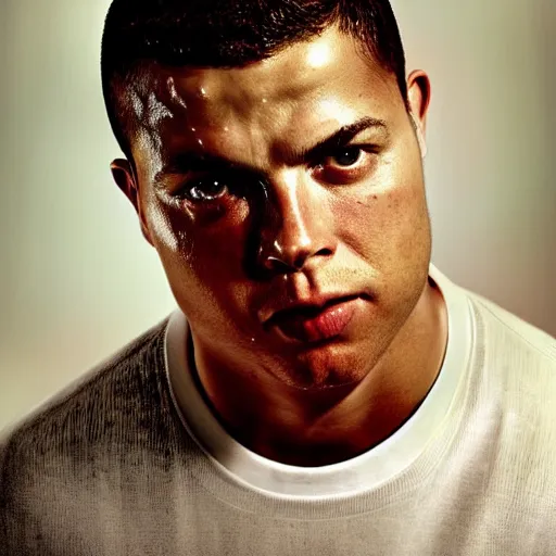 Image similar to ronaldo nazario fenomeno head and shoulders portrait photograph by martin schoeller