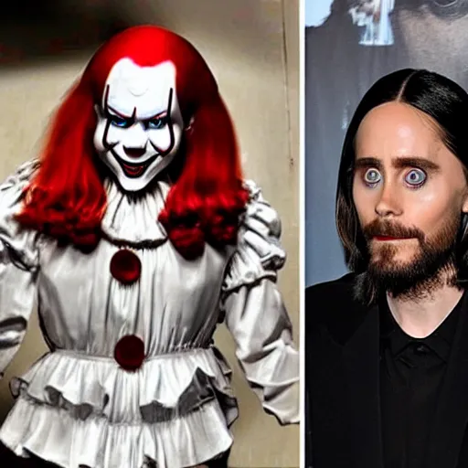 Prompt: jared leto as pennywise