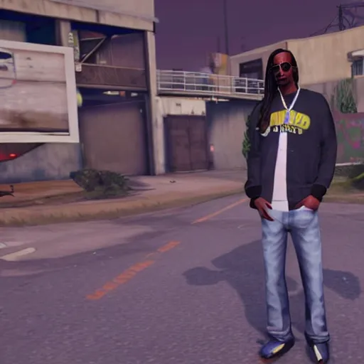 Image similar to a still of snoop dogg in gta v