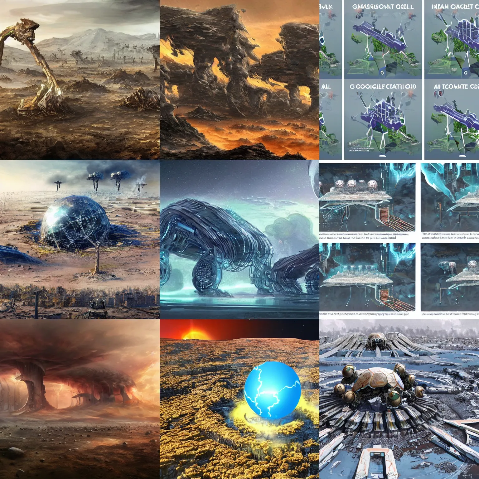 Prompt: Google company developing AI that will destroy all life on the Earth, concept art