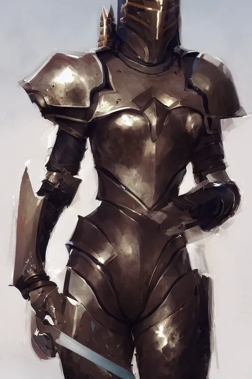 Image similar to Gorgeous armor knight by ilya kuvshinov, krenz cushart, Greg Rutkowski, trending on artstation