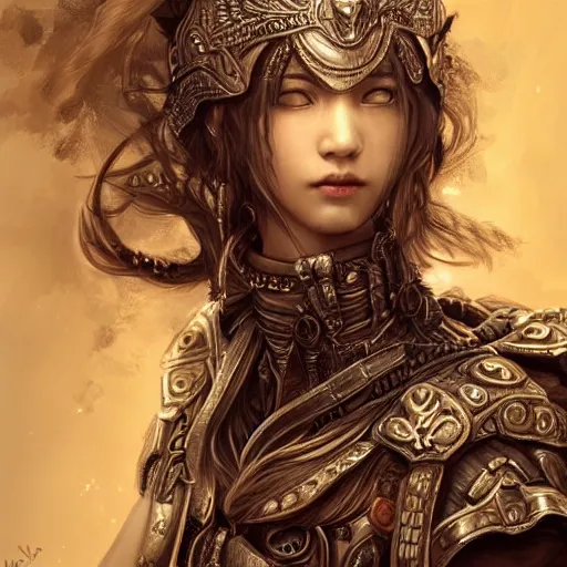 Image similar to beautiful extremely detailed intricate concept art depicting a warrior by wlop. shining jewelry. bcy. net