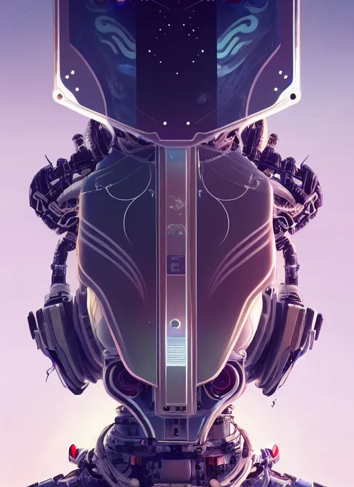 Image similar to symmetry!! portrait of a robot astronaut, floral! horizon zero dawn machine, intricate, elegant, highly detailed, digital painting, artstation, concept art, smooth, sharp focus, illustration, art by artgerm and greg rutkowski and alphonse mucha, 8 k