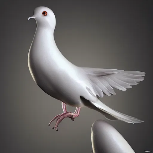 Image similar to a dove made of teeth, ultra realistic, concept art, intricate details, highly detailed, photorealistic, octane render, 8 k, unreal engine, art by frank frazetta, simon bisley, brom