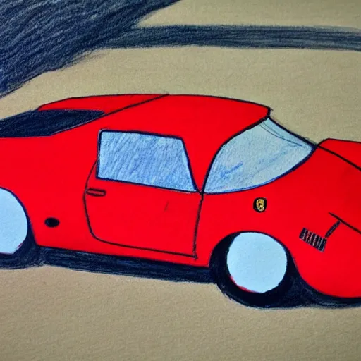 Image similar to ferrari, kid drawing