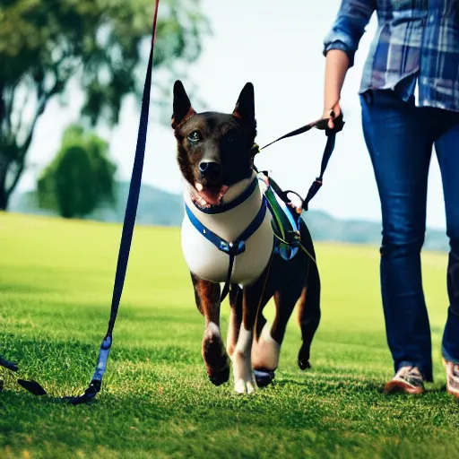 Image similar to dogs taking humans for a walk