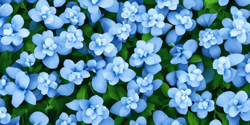 Image similar to minimalistic wallpaper of light blue flowers, matte painting