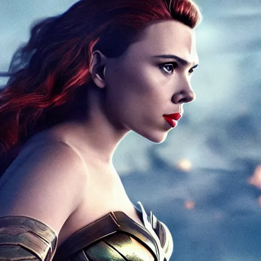 Image similar to Scarlett Johansson as wonder woman