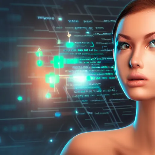 Image similar to a hyperrealistic cyber girl