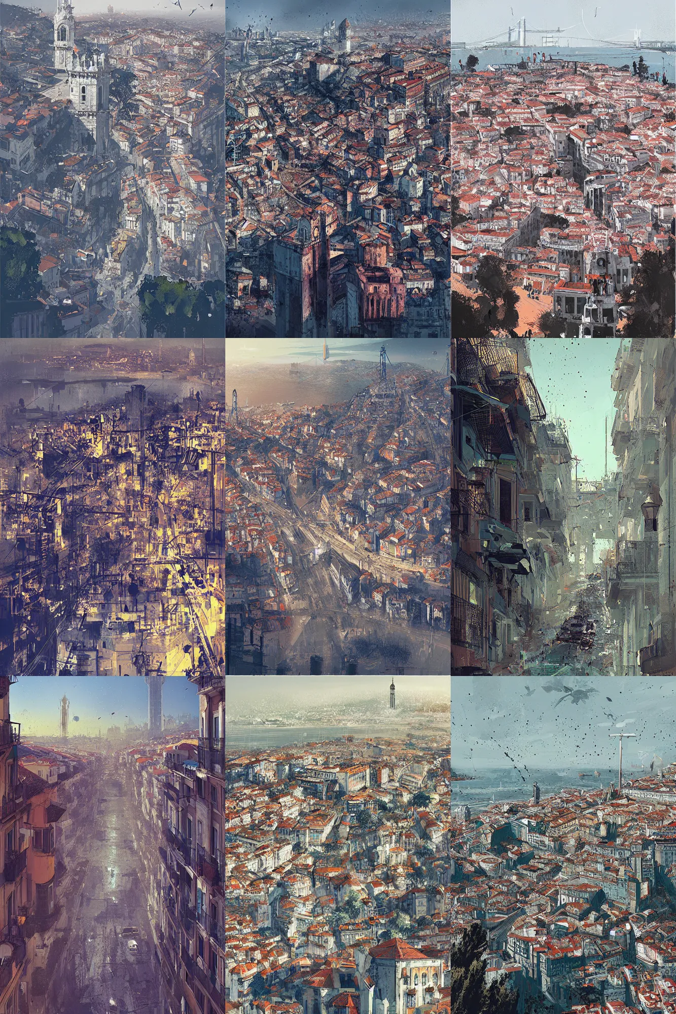 Prompt: extremely hyperdetailed The City of Lisbon by ismail inceoglu