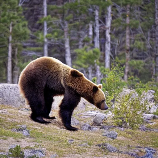 Image similar to a bear chasing a camper