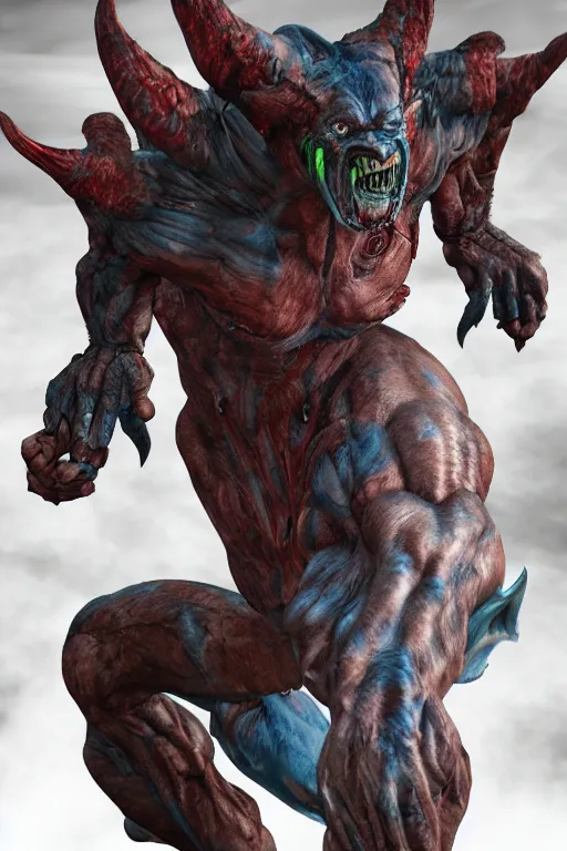 Image similar to full shot, humanoid orc demon alien wolf mash - up, photorealistic, 8 k uhd, unreal engine 5 rendered, portrait, extremly detailed, hyper realistic, extremely detailed, colorful by wayne barlowe