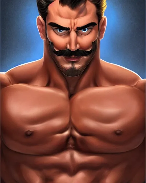 Image similar to gigachad luigi bodybuilder in tokyo by ilya kuvshinov, ernest khalimov body by krista sudmalis, super mario bros symmetrical face concept art, hyper realistic, intricate, elegent, highly detailed, digital painting, concept art, smooth, sharp, focus, illustration, art by artgerm and greg rutkowski and alphonse mucha, artstation