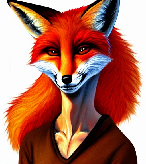 Image similar to expressive stylized master furry artist digital colored pencil painting full body portrait character study of the fox small head fursona animal person by master furry artist blotch