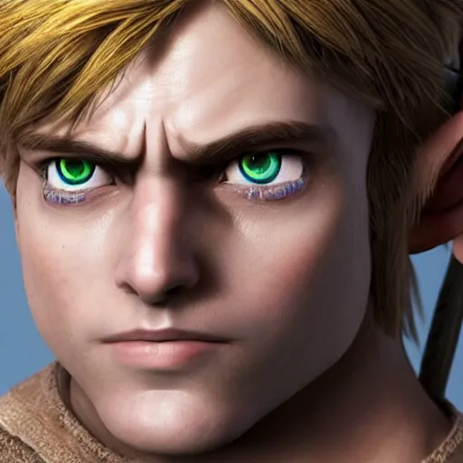 Image similar to stunning award winning hyperrealistic hdr 8 k highly detailed portrait photo of link from the ledgend of zelda as a real human