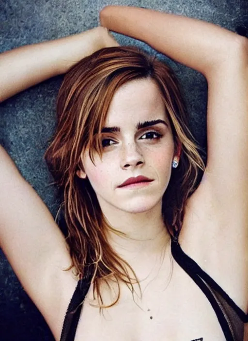 Image similar to emma watson, dope tattoo, hyperrealistic