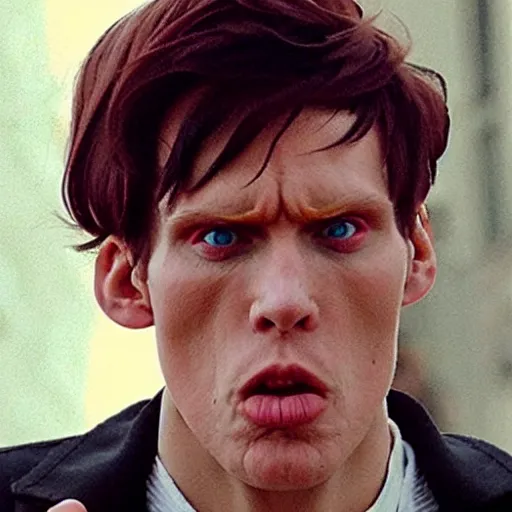 Image similar to Live Action Still of Jerma in A Clockwork Orange, real life, hyperrealistic, ultra realistic, realistic, highly detailed, epic, HD quality, 8k resolution, body and headshot, film still