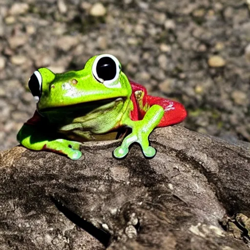 Prompt: a photo of a frog with a wingsuit