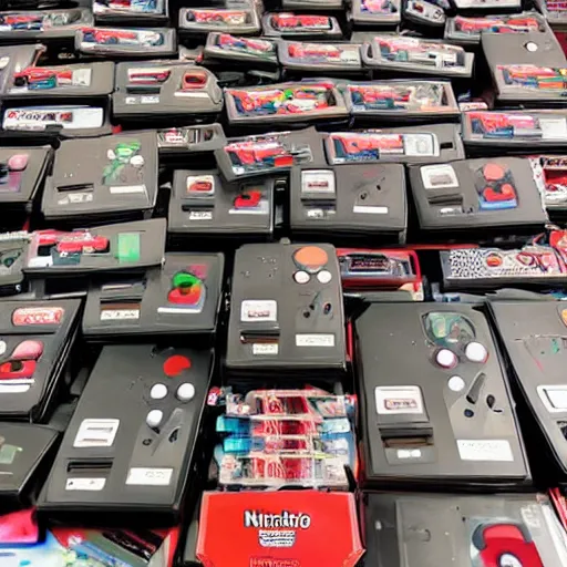 Image similar to 1000 Nintendo Consoles in a pile