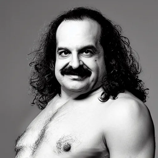 Image similar to Ron Jeremy as the David Statue